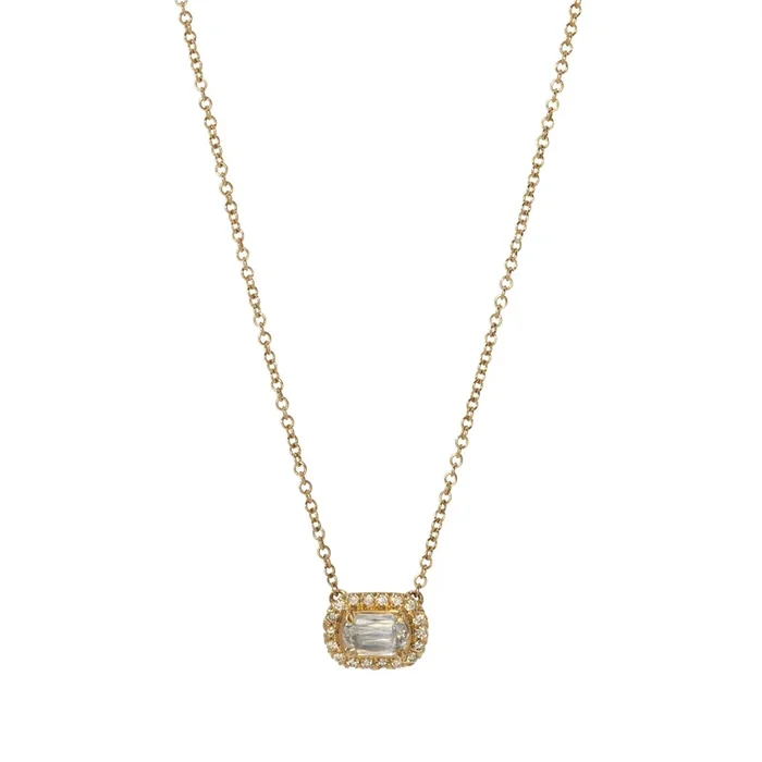.47ctw L’Amour Crisscut Cushion Diamond Halo Pendant Necklace