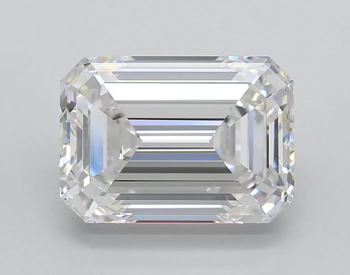 5.02 Carat Emerald Shaped, Ideal Cut, E Color, VVS2 Clarity, GIA Certified Lab Grown Diamond