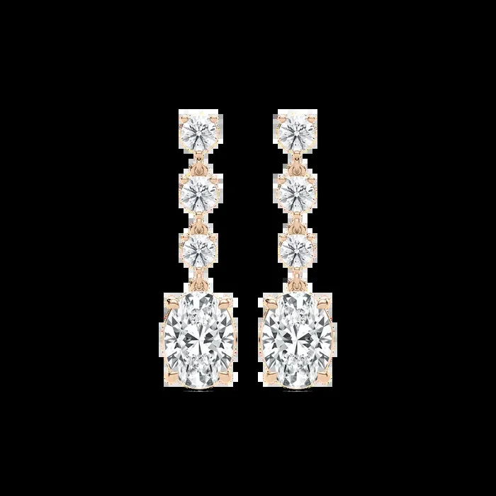 5 ⅛ ctw Oval and Round Lab Grown Diamond Dangle Earrings