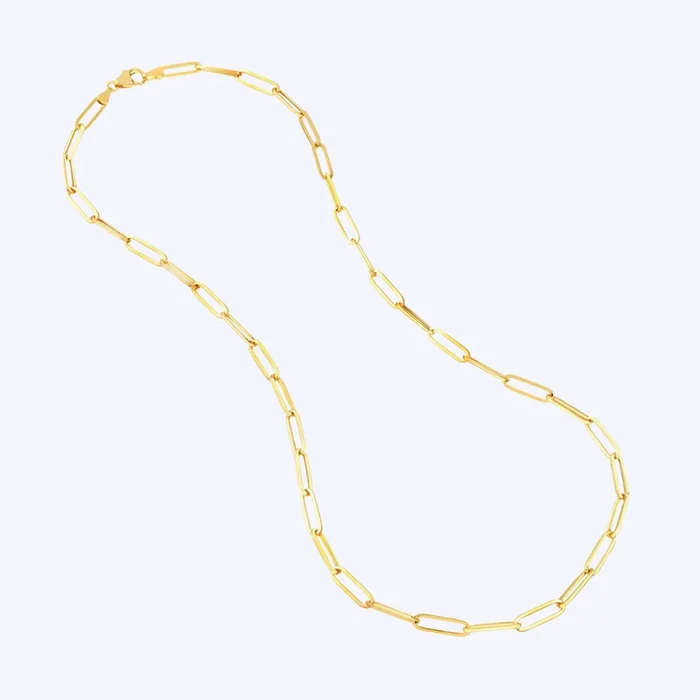 5.1mm Hollow Link Paper Clip Necklace