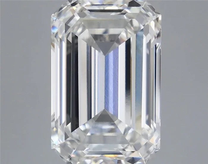 5.46 Carat Emerald Shaped, Ideal Cut, F Color, VVS2 Clarity, IGI Certified Lab Grown Diamond