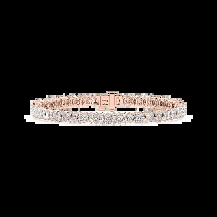 6 ⅙ ctw Marquise and Round Lab Grown Diamond Double Row Tennis Bracelet – 7 Inches