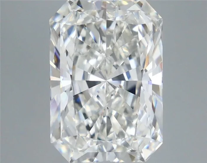 6.59 Carat Radiant Shaped, Ideal Cut, F Color, VS1 Clarity, IGI Certified Lab Grown Diamond