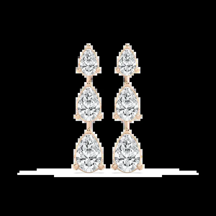6 ctw Pear Lab Grown Diamond Drop Earrings