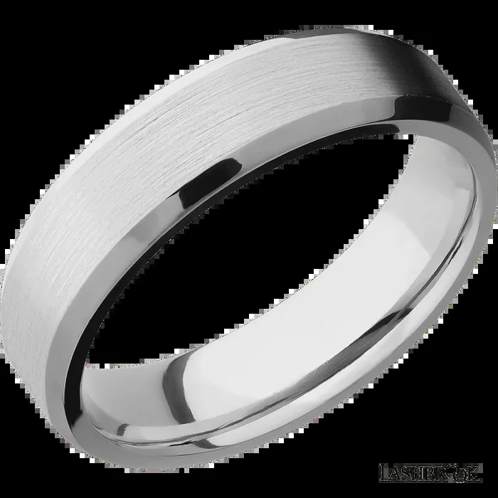 6 mm wide Beveled Cobalt Chrome band.
