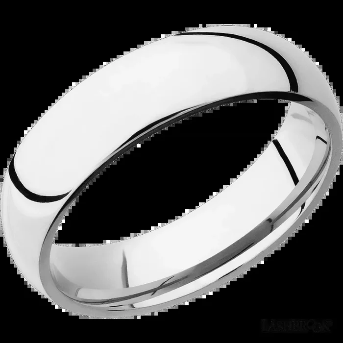 6 mm wide Domed Cobalt Chrome band.