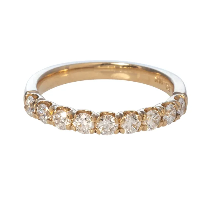 .65ctw Diamond Pavé 9-Stone 14K Yellow Gold Halfway Band