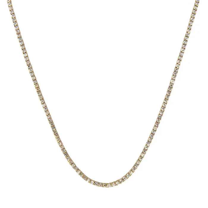 6ctw Diamond 14K Yellow Gold Tennis Necklace