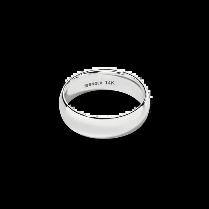 6mm Round White Gold Band
