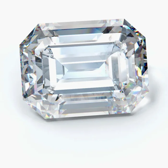 7.08 Carat Emerald Shaped, Ideal Cut, G Color, VVS2 Clarity, IGI Certified Lab Grown Diamond