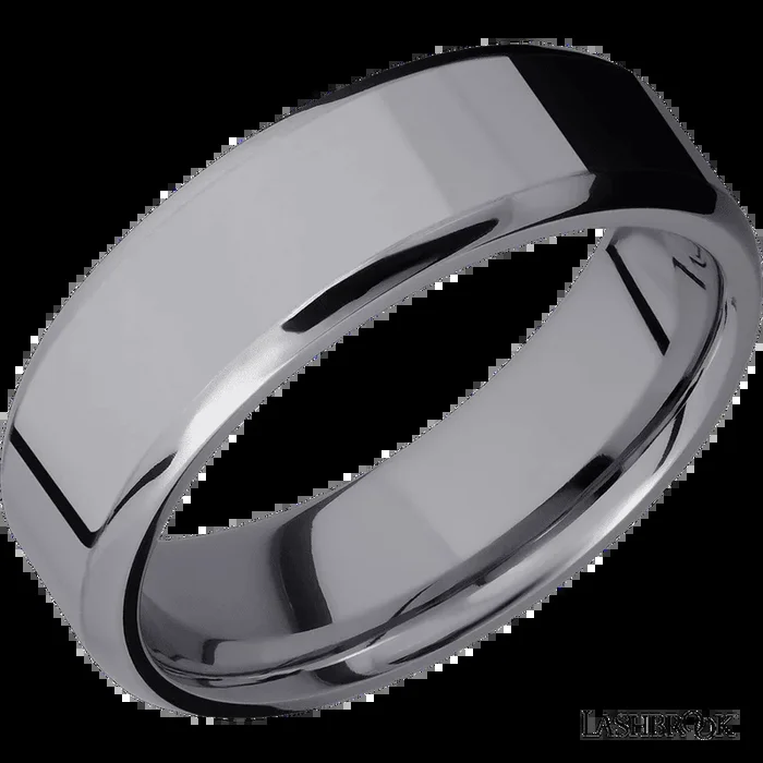 7 mm wide Beveled Tantalum band.