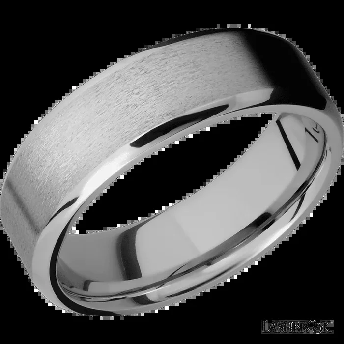 7 mm wide Beveled Titanium band.