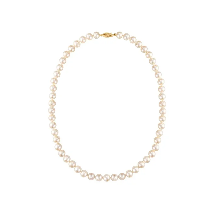 7MM Pearl Strand 18-inch Necklace in 14KT Yellow Gold
