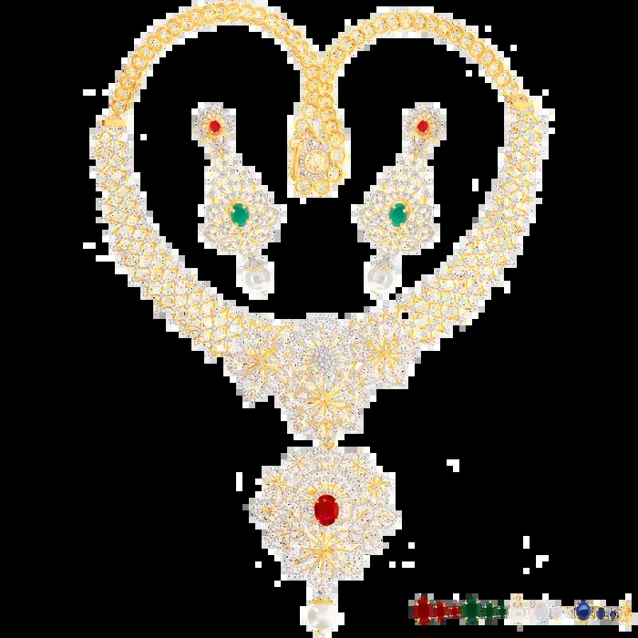 8.04Ct VVS/EF Diamond Necklace Set With Changeable Gemstone in 18K Gold