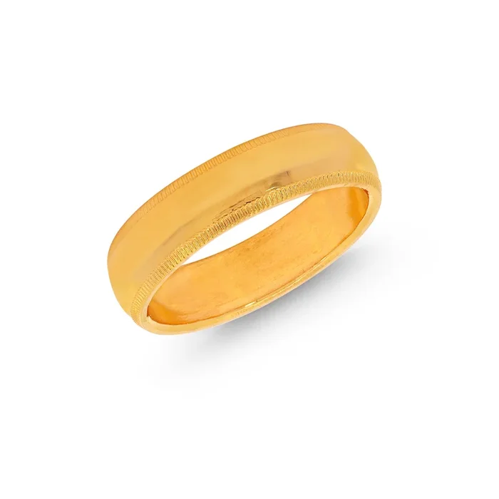 8.75 Size Milgrain Band in 22K Gold