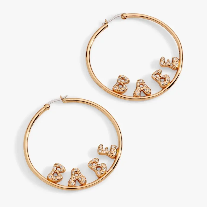 ‘Babe’ Bubble Crystal Hoop Earrings