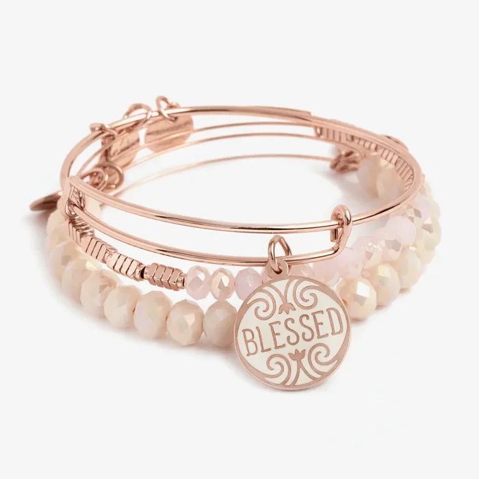 ‘Blessed’ Charm Bangle, Set of 3