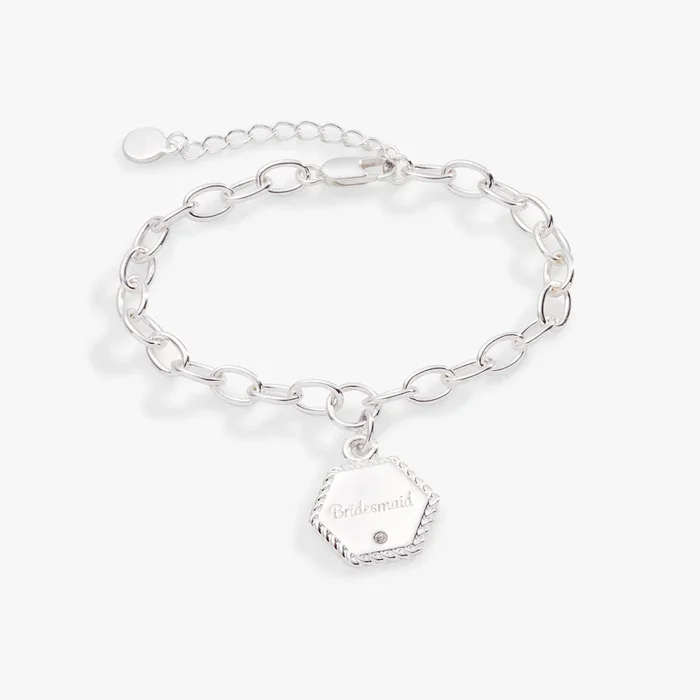 ‘Bridesmaid’ Charm Bracelet, Adjustable