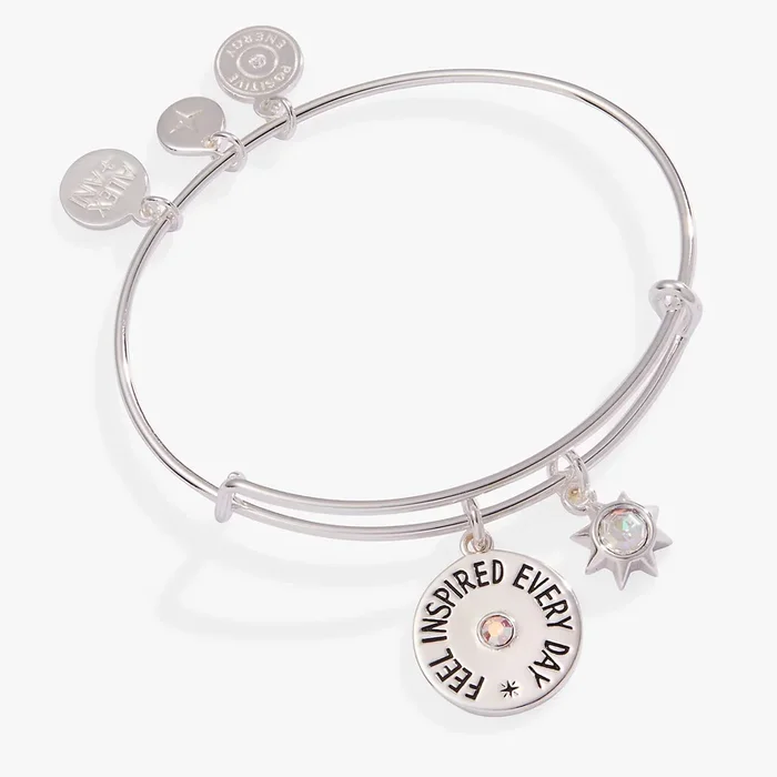 ‘Feel Inspired Every Day’ Mantra Charm Bangle