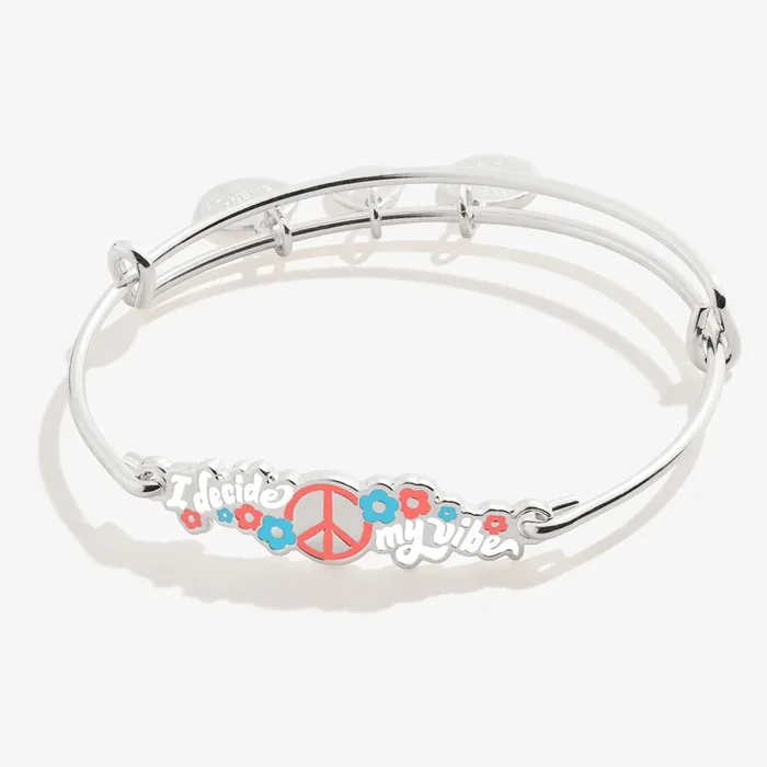 ‘I Decide My Vibe’ Peace Inline Bangle Bracelet