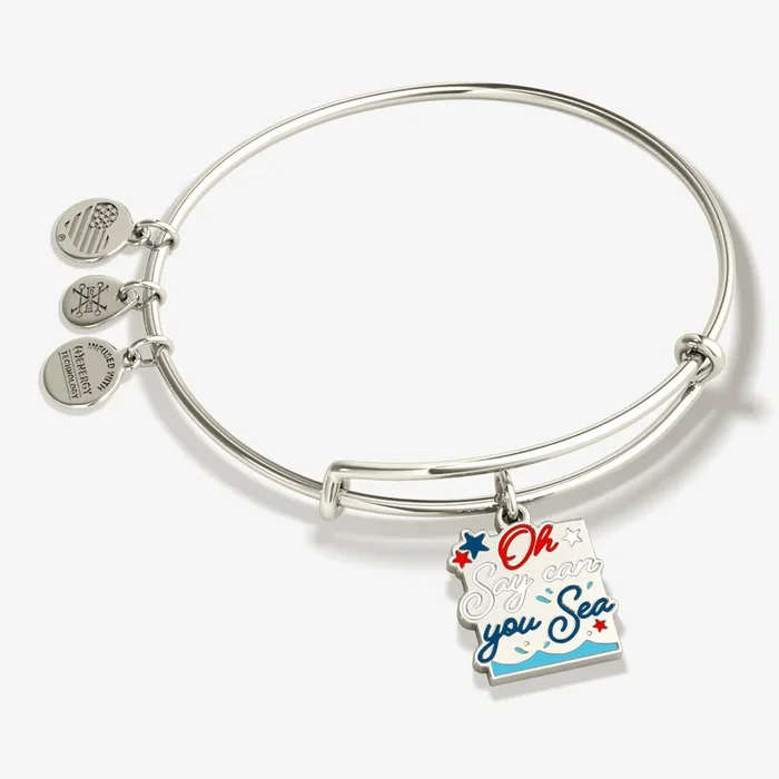 ‘Oh Say Can You Sea’ Patriotic Charm Bangle Bracelet