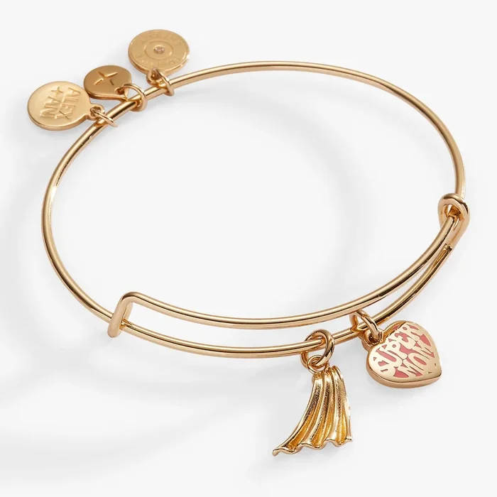 ‘Super Mom’ Heart and Cape Charm Bangle