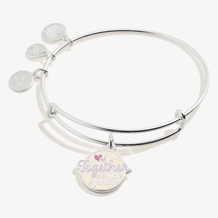 ‘Together We Make a Family’ Charm Bangle Bracelet