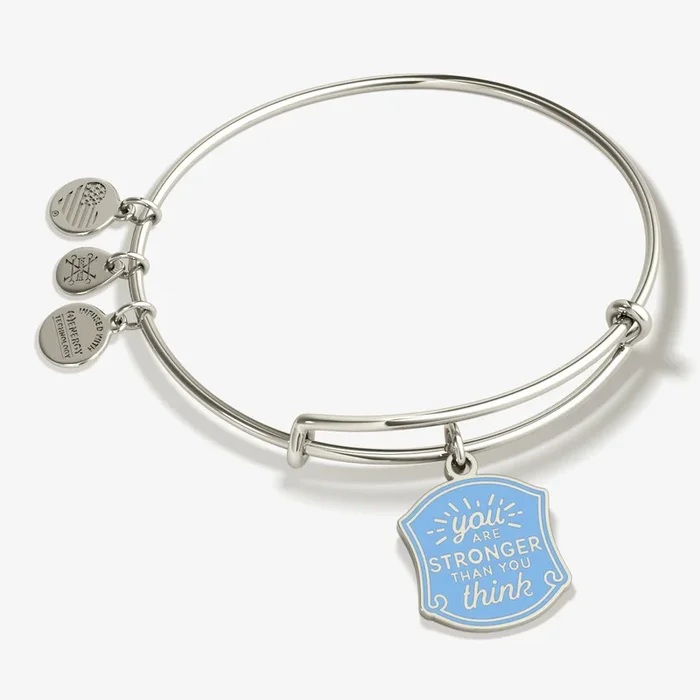 ‘You Are Stronger Than You Think’ Charm Bangle Bracelet