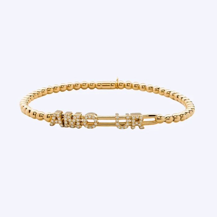 “AMOUR” Diamond Stretch Bracelet