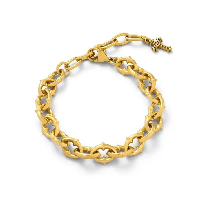 “The Cathedral” 9mm Spiked Bracelet (Gold)