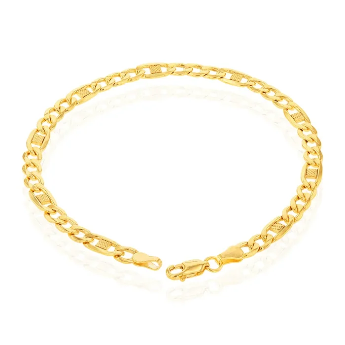 9 carat Silver Filled Figaro 120Gauge 21cm Bracelet