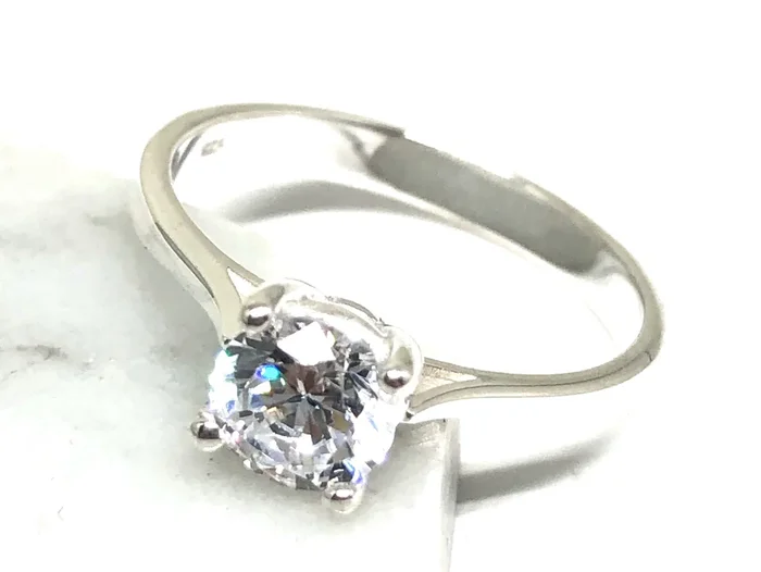 .925 Silver 1/2 Karat Brilliant Cubic Zirconia Ring
