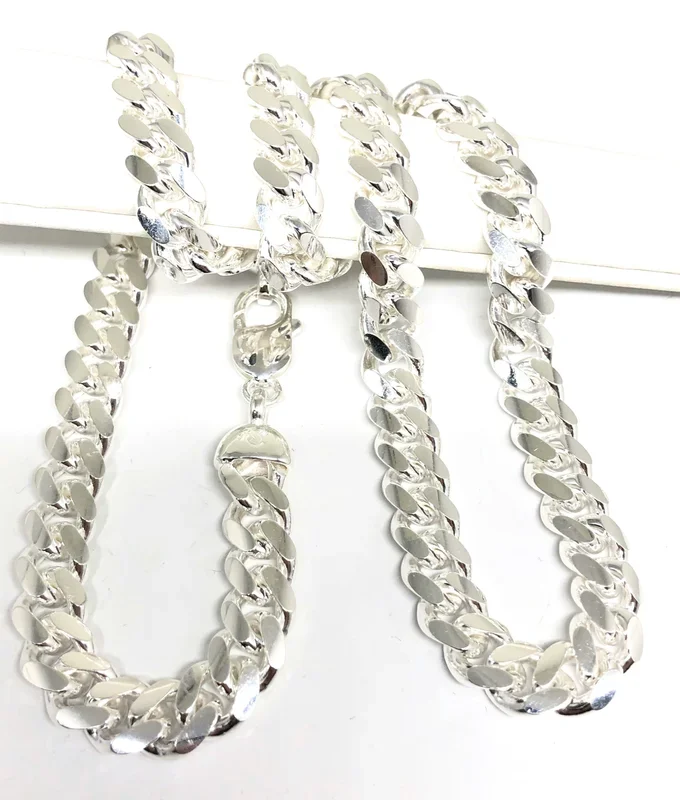 .925 Silver Classic Big Miami Cuban Link Chain 24,26 inch 10mm