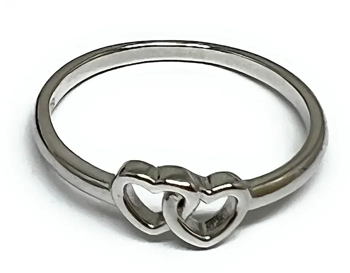 .925 Silver Double Heart Ring (FCS 25)