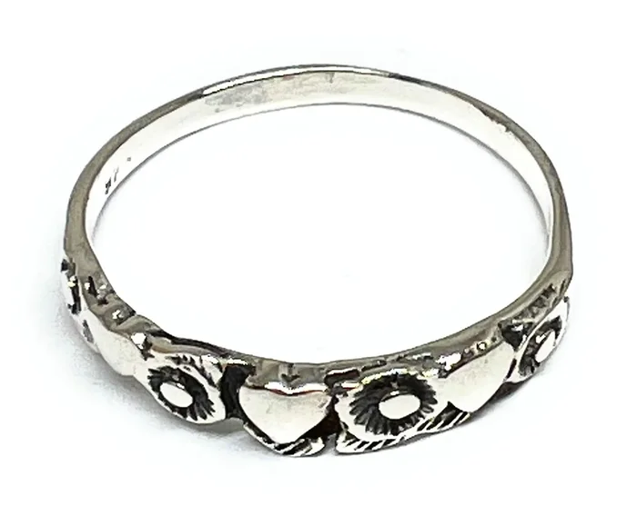 .925 Silver Heart Band Ring