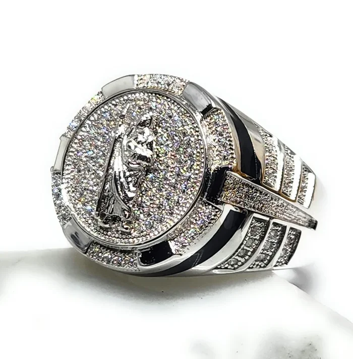 .925 Silver Saan Judas Saaint Jude FULL CZ Ring