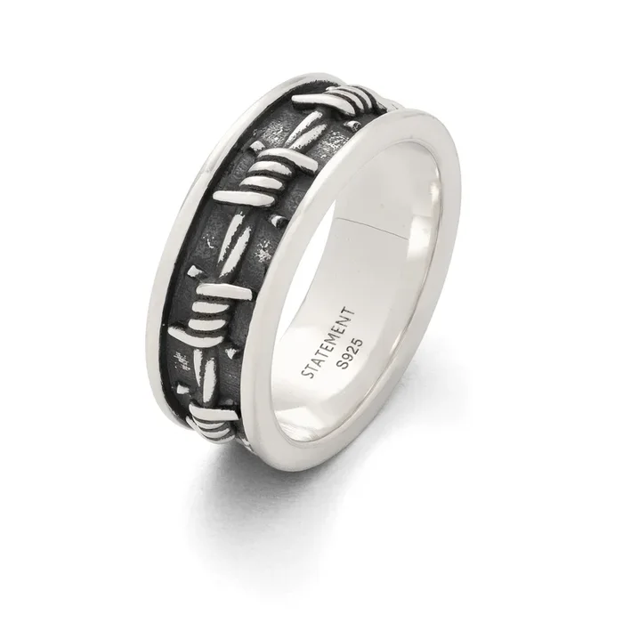 925 Sterling Silver Barbed Wire Ring
