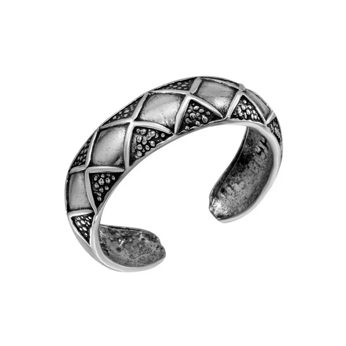 925 Sterling Silver Diamond Pattern Toe Ring – TR281-A