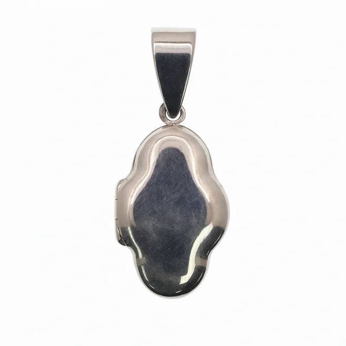 925 Sterling Silver High Polished Oblong Wave Locket- SPP00063
