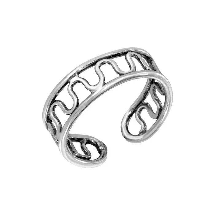 925 Sterling Silver Wave Wire Design Toe Ring – TR244-A
