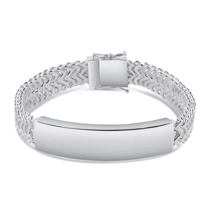 925 Sterling Silver Zig Zag Box Lock 10.2mm ID Bracelet – CHHB011