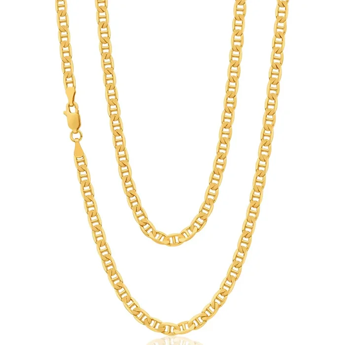 9ct Elegant Yellow Solid Gold Anchor 60cm Chain