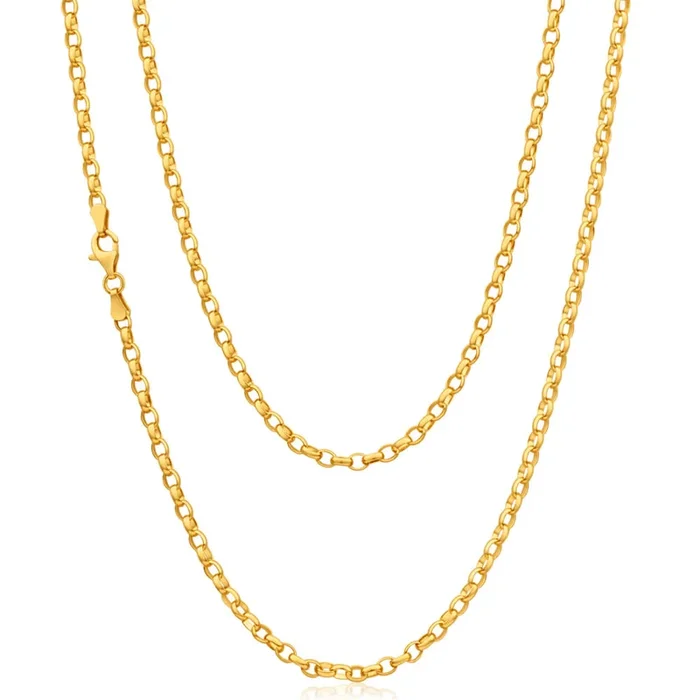 9ct Elegant Yellow Solid Gold Belcher Chain