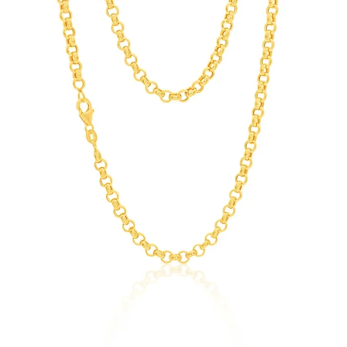 9ct Enticing Yellow Gold Silver Filled Belcher Chain