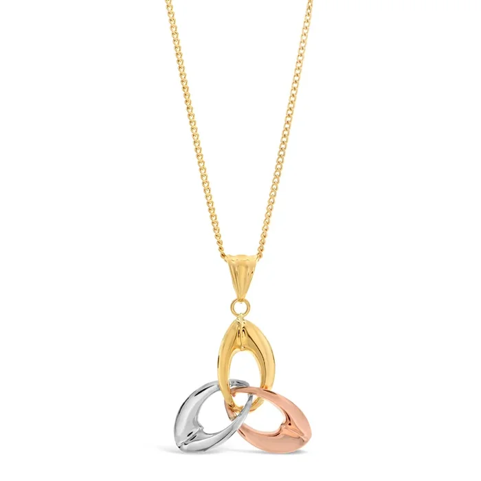 9ct Three-Tone Gold Trilogy Pendant