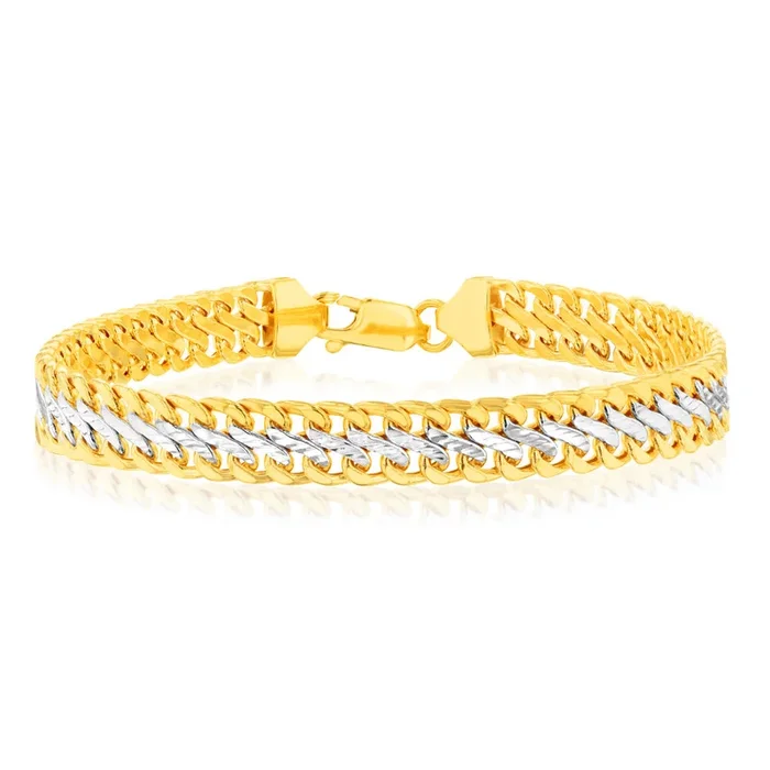 9ct Two Tone Gold Infinity 19cm Bracelet