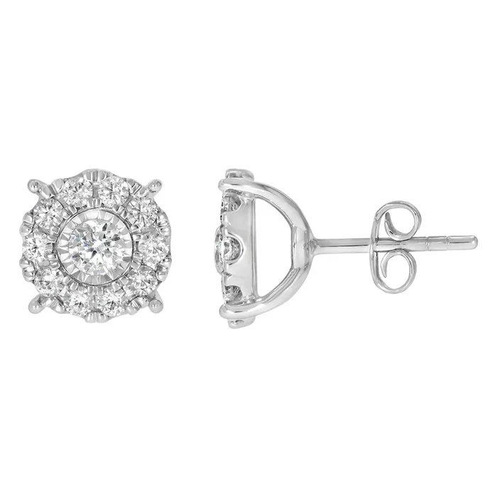 9ct White Gold 1.5 Carat Diamond Stud Earrings