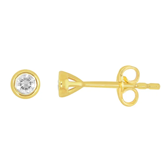 9ct Yellow Gold 0.10 Carat Diamond Stud Earrings