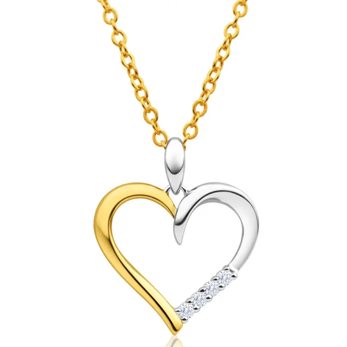 9ct Yellow Gold & White Gold Diamond Pendant