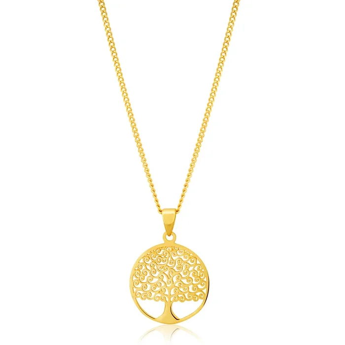 9ct Yellow gold 16mm Tree Of Life Pendant
